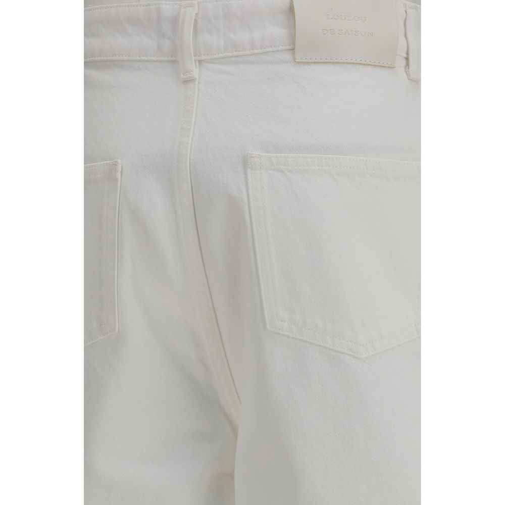 Loulou De Saison White Cotton Bermuda Shorts