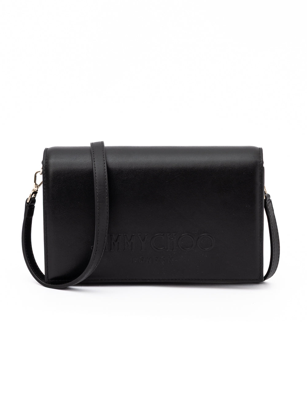 Jimmy Choo Black Avenue Leather Shoulder Strap Bag