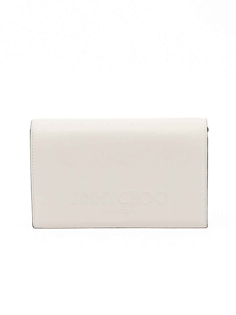 Jimmy Choo White Avenue Leather Shoulder Strap Bag