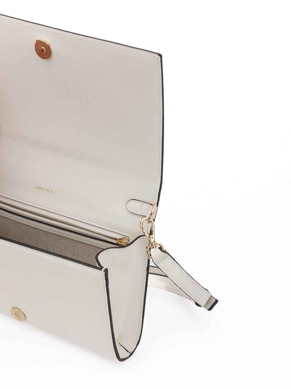 Jimmy Choo White Avenue Leather Shoulder Strap Bag
