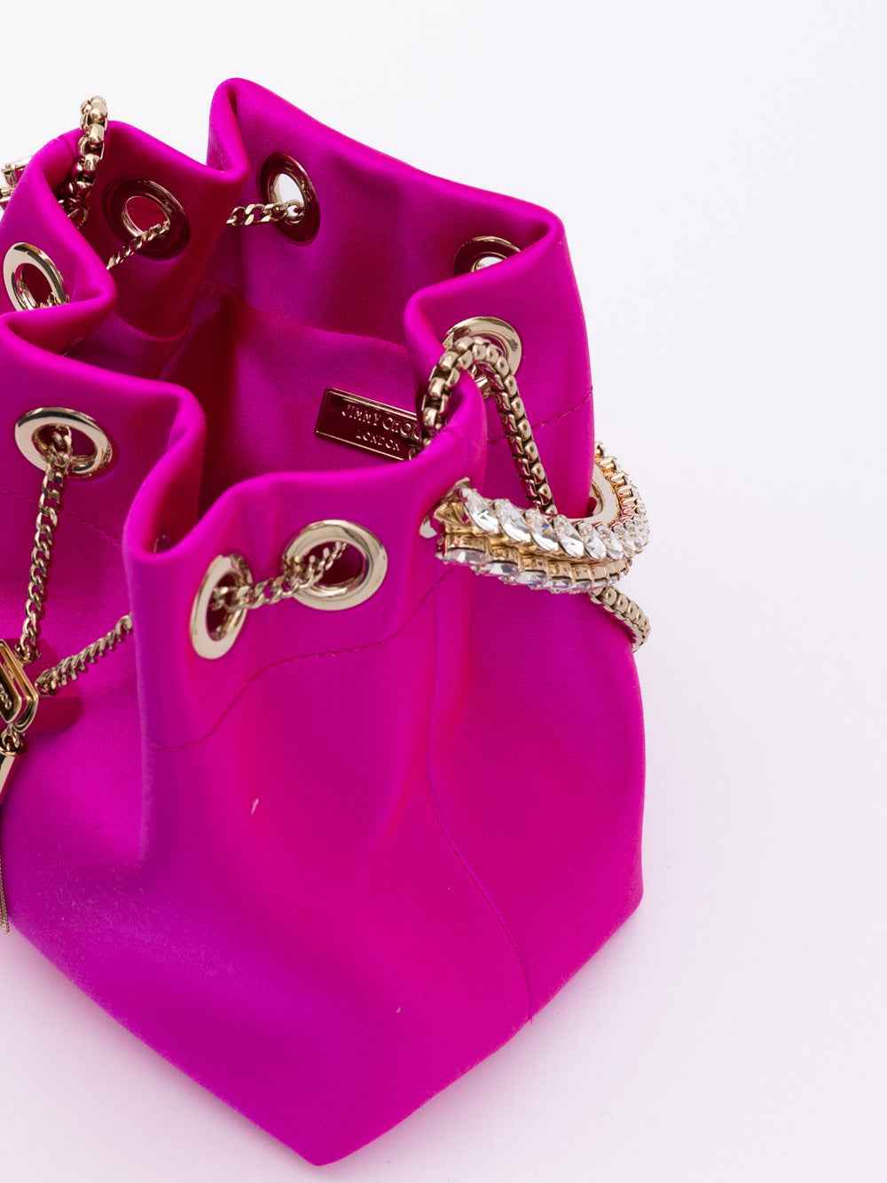 Jimmy Choo Fuchsia Bon Bon Satin Bucket