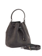 Jimmy Choo Dark Grey Bon Bon Suede Bucket