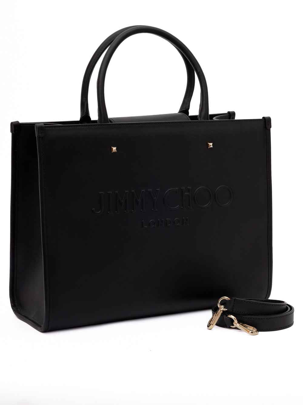 Jimmy Choo Black Avenue S Tote Leather Handbag
