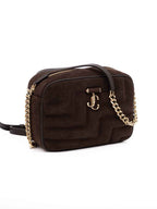 Jimmy Choo Brown Suede Avenue Camera Crossbody Bag