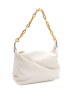 Jimmy Choo White Diamond Hobo Leather Shoulder Bag