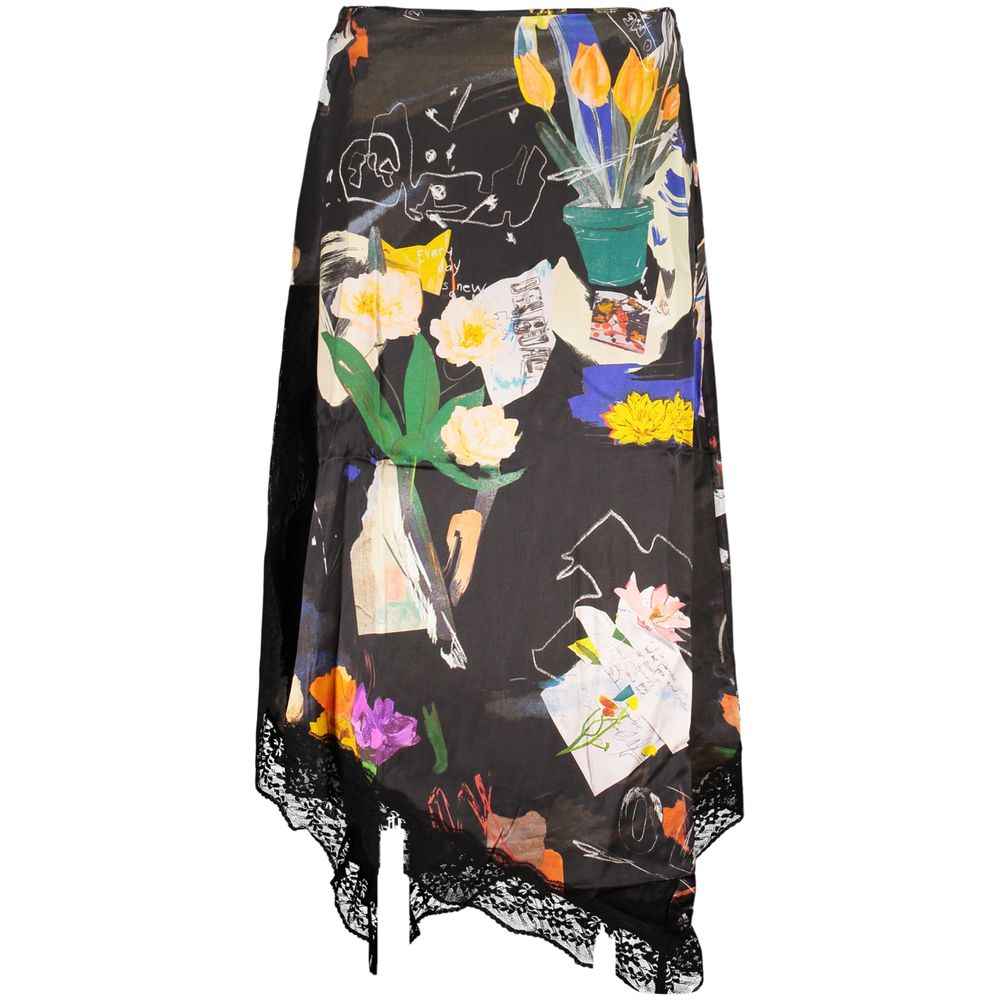 Desigual Black Polyamide Long Skirt