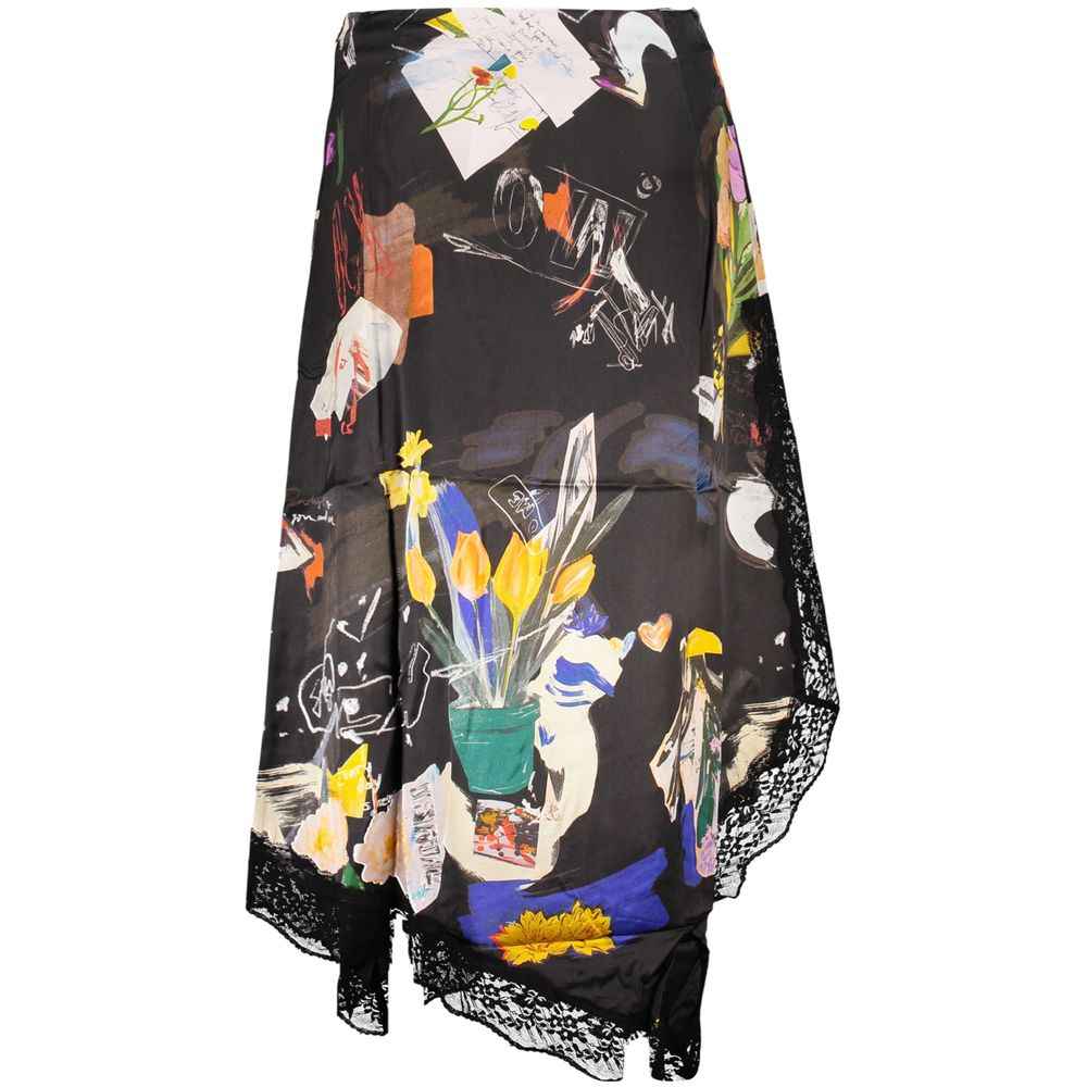 Desigual Black Polyamide Long Skirt