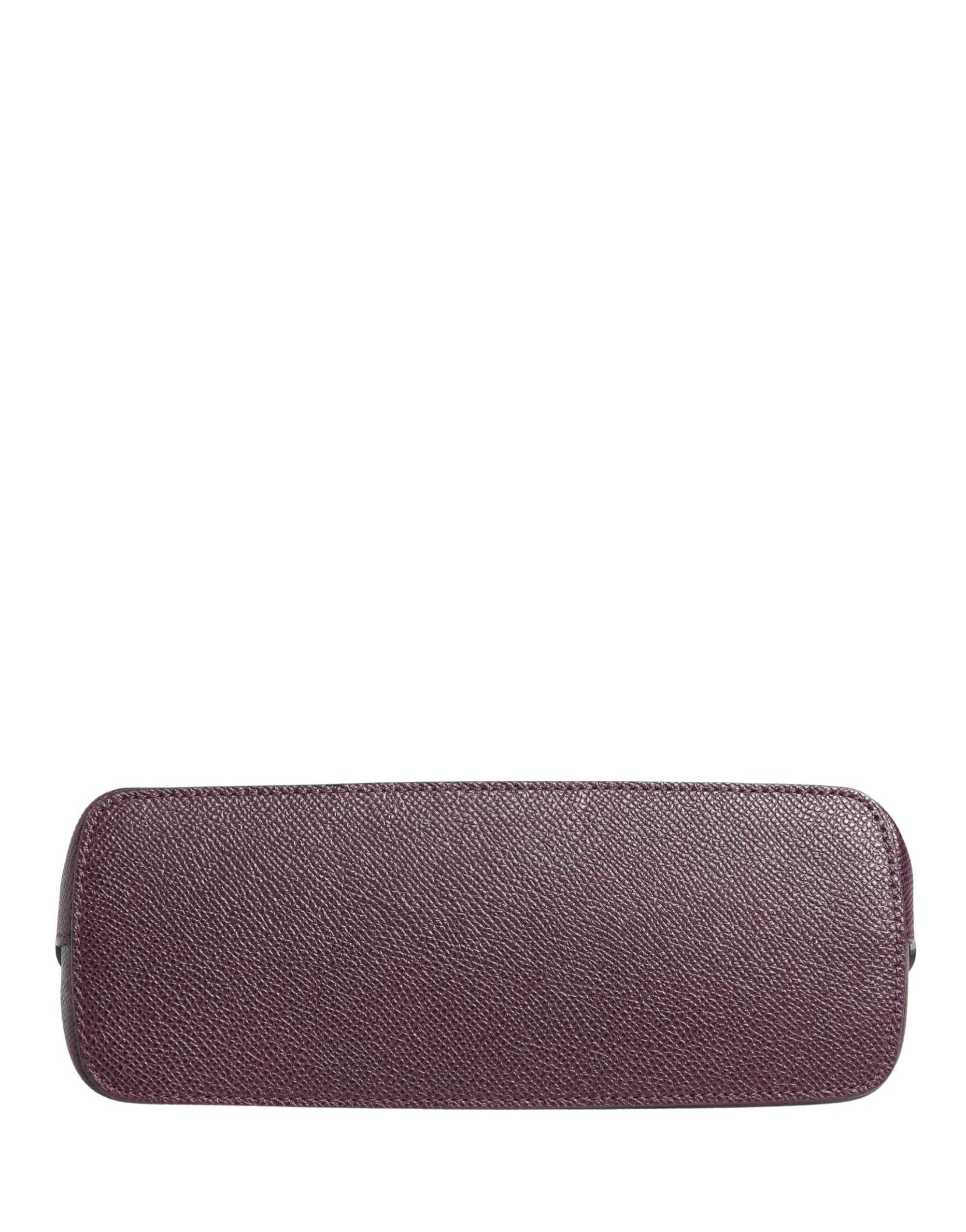 Dolce & Gabbana Dark Purple Leather DG Logo Zip Around Hand Purse Wallet
