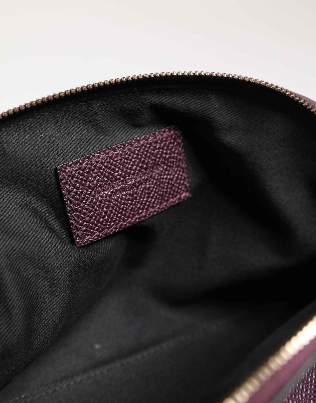 Dolce & Gabbana Dark Purple Leather DG Logo Zip Around Hand Purse Wallet