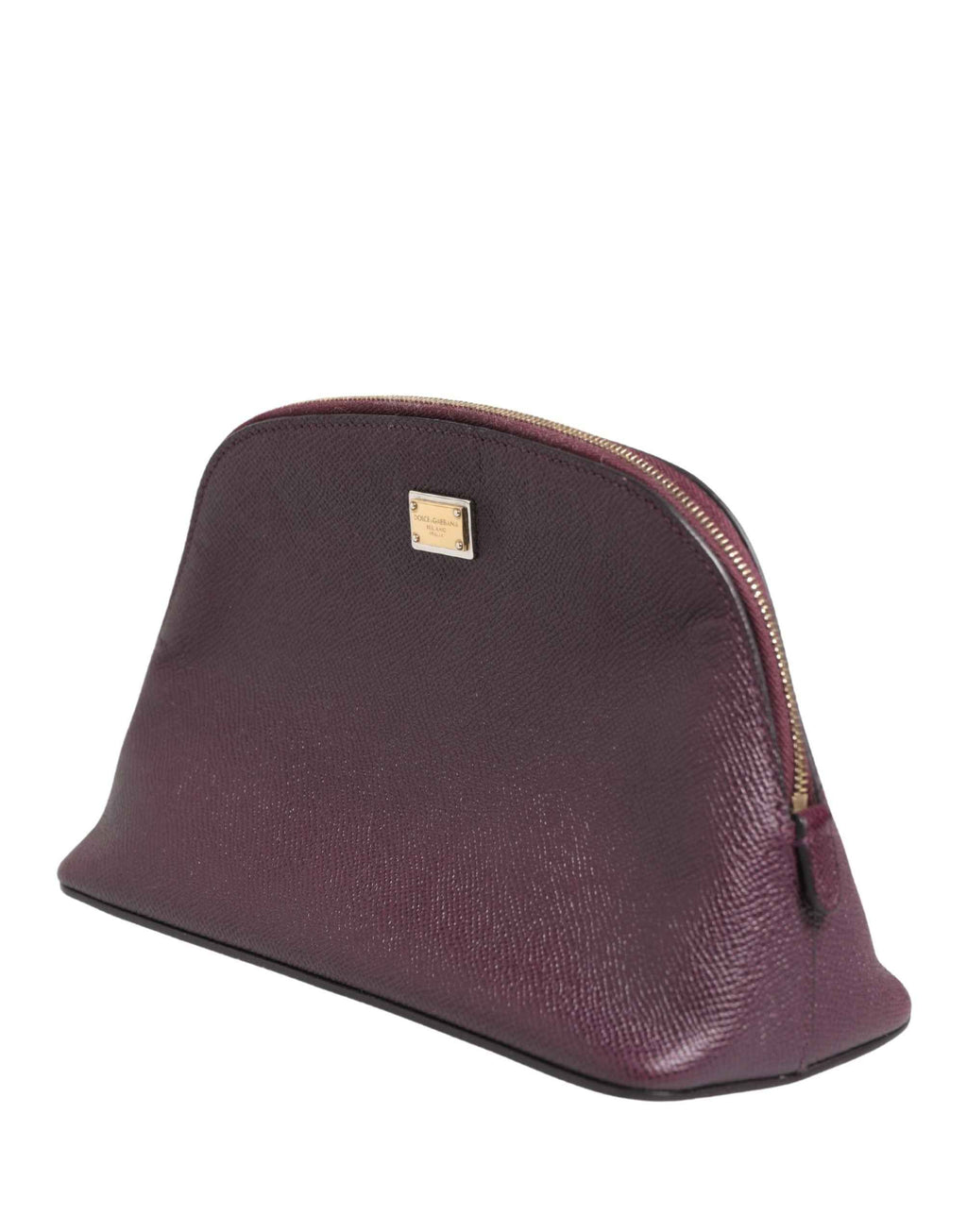 Dolce & Gabbana Dark Purple Leather DG Logo Zip Around Hand Purse Wallet