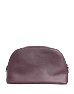 Dolce & Gabbana Dark Purple Leather DG Logo Zip Around Hand Purse Wallet