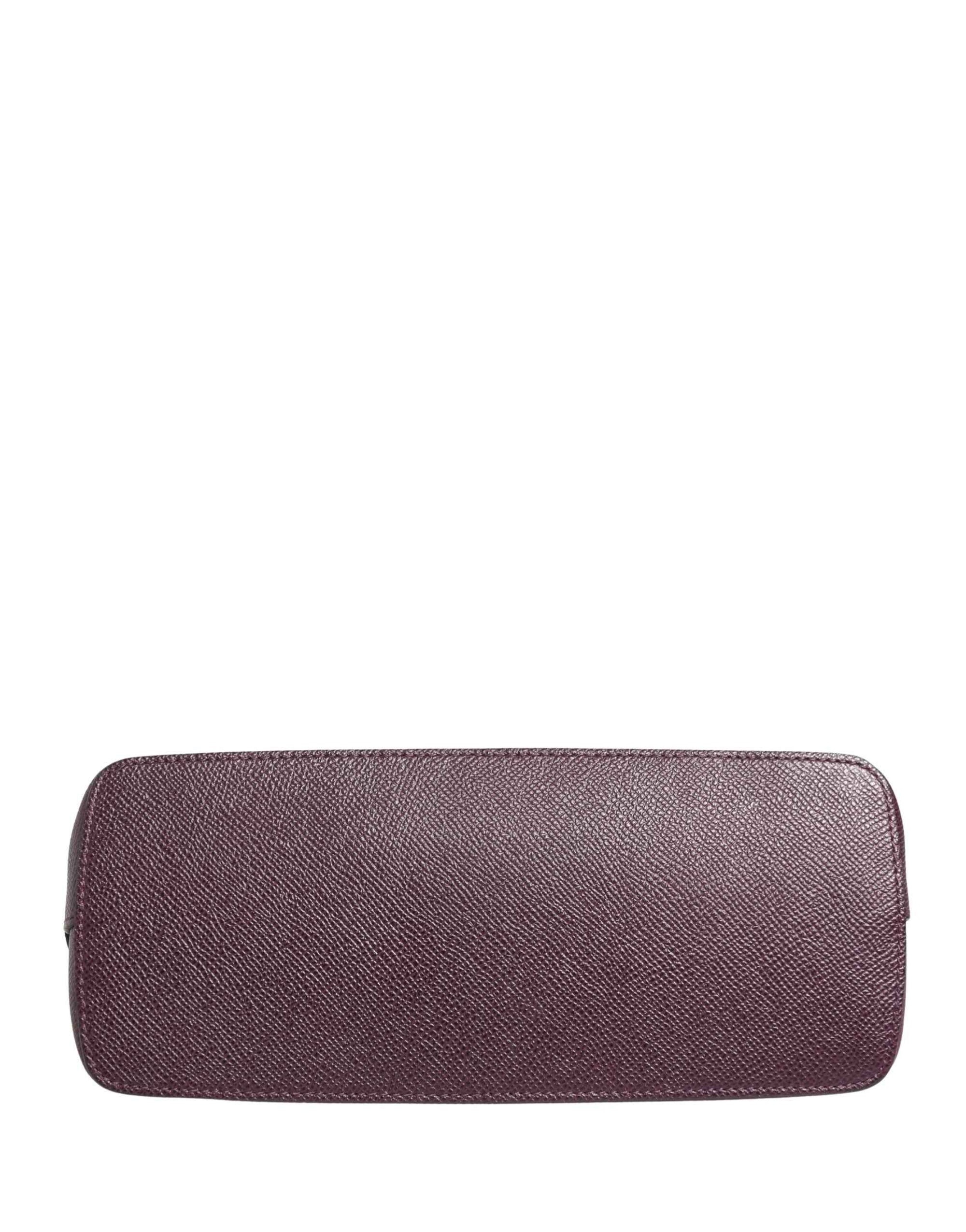 Dolce & Gabbana Dark Purple Leather DG Logo Zip Around Hand Purse Wallet