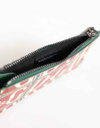 Dolce & Gabbana Green Calf Leather Logo Print Monogram Card Holder Wallet