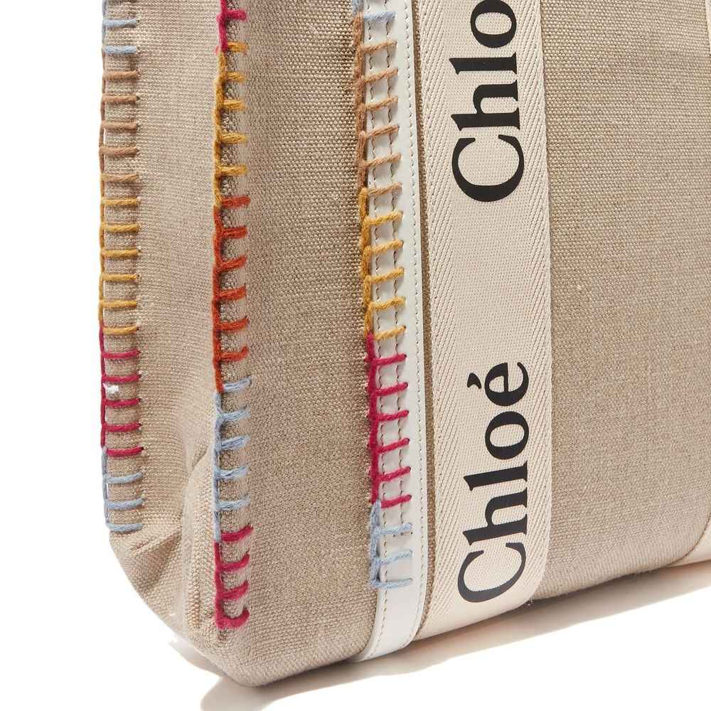 Chloé Beige Wool Tote Bag