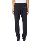 Herno Blue Virgin Wool Casual Pants