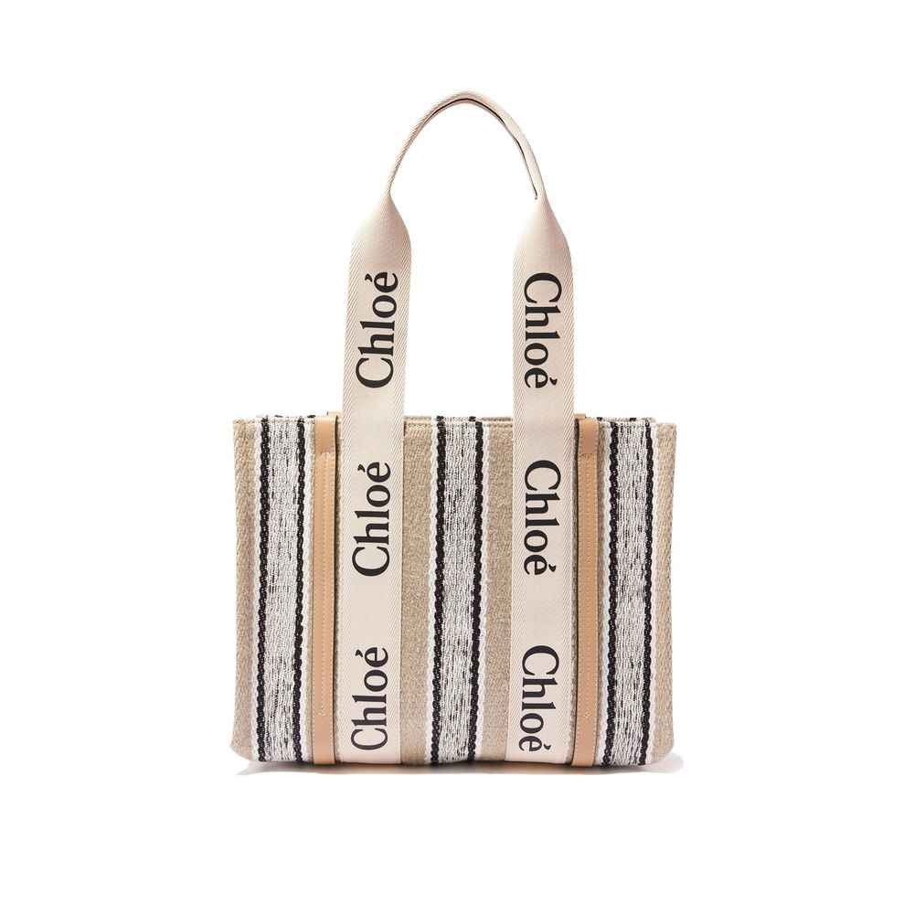 Chloé Beige Linen Tote Bag