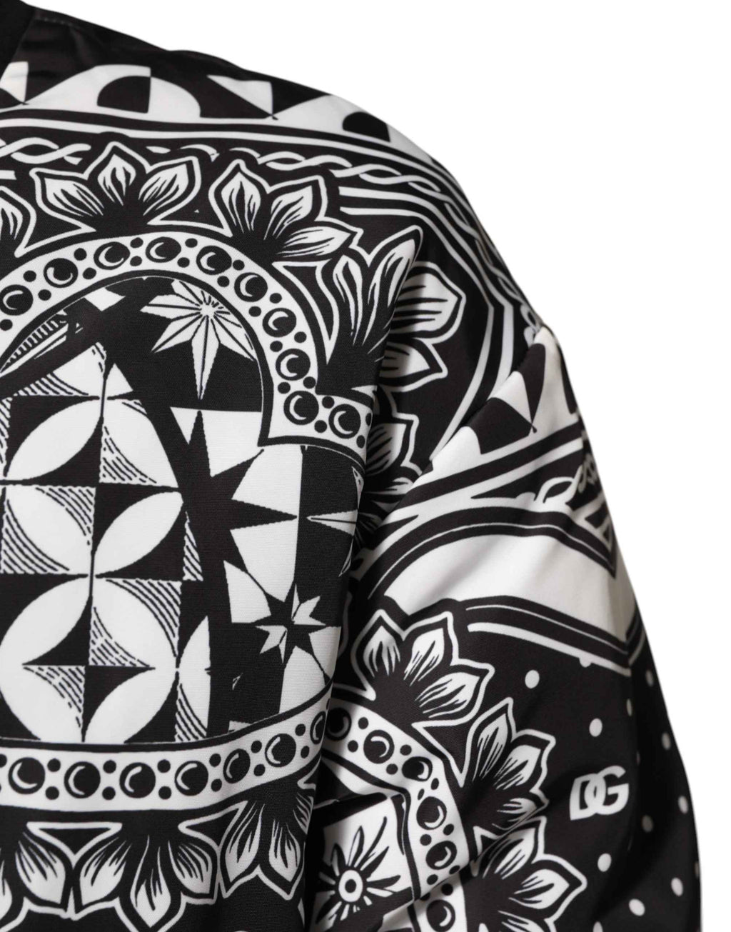 Dolce & Gabbana Black White BandanaPrint Men Bomber  Jacket