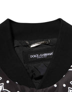 Dolce & Gabbana Black White BandanaPrint Men Bomber  Jacket