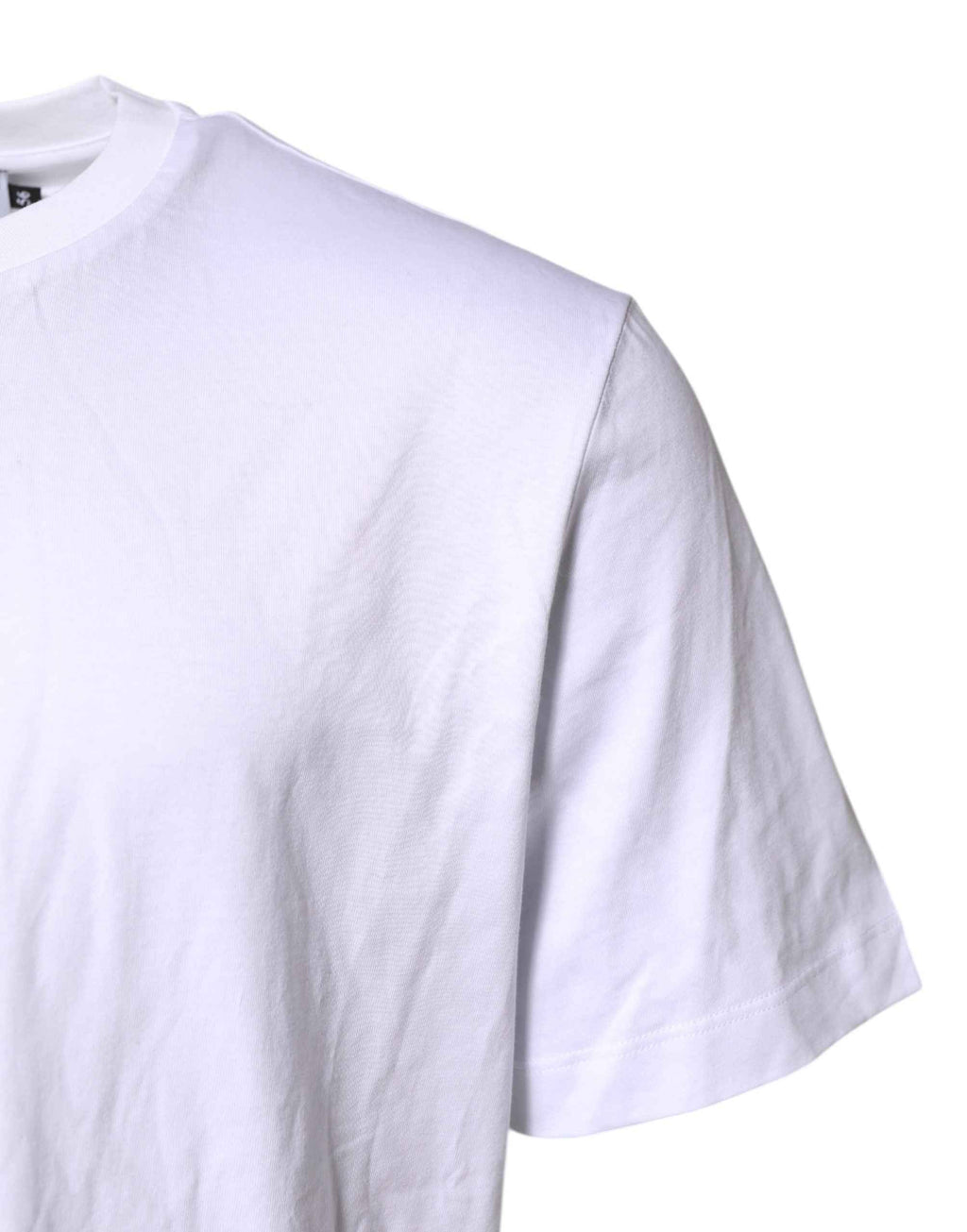 Dolce & Gabbana White Cotton DG Logo Embroidery Men  T-shirt