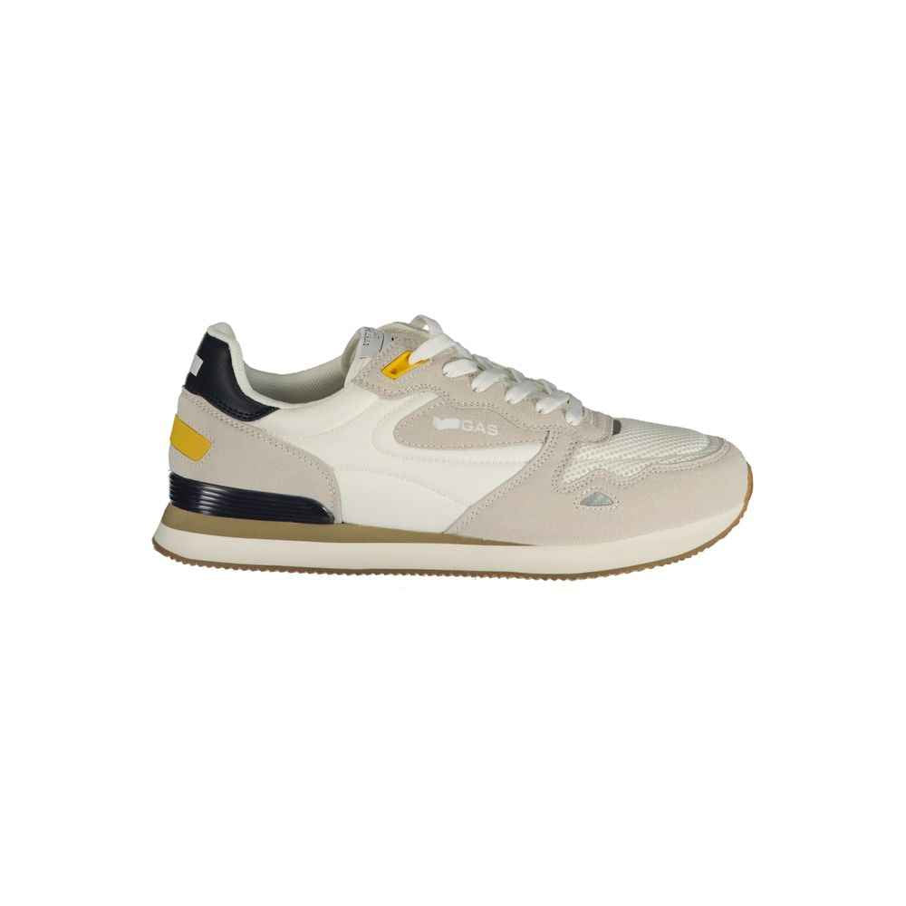 Gas White Polyester Athletic Sneakers