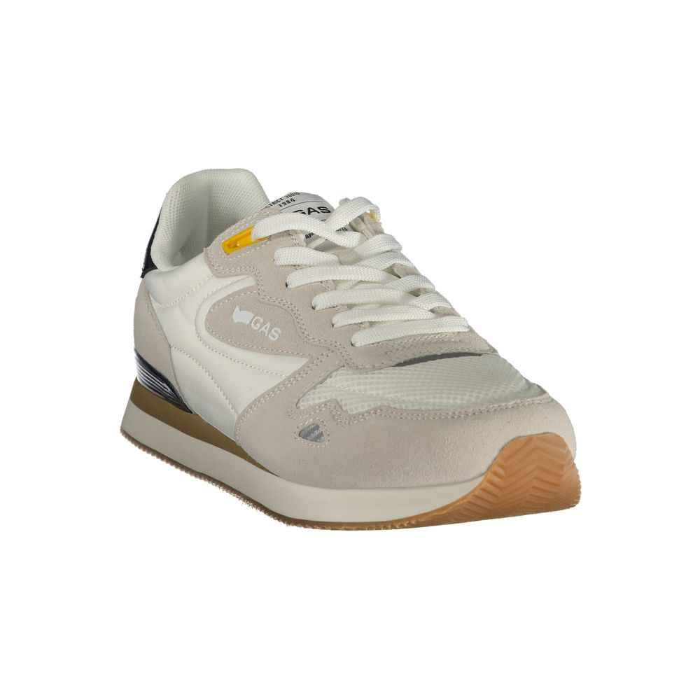 Gas White Polyester Athletic Sneakers