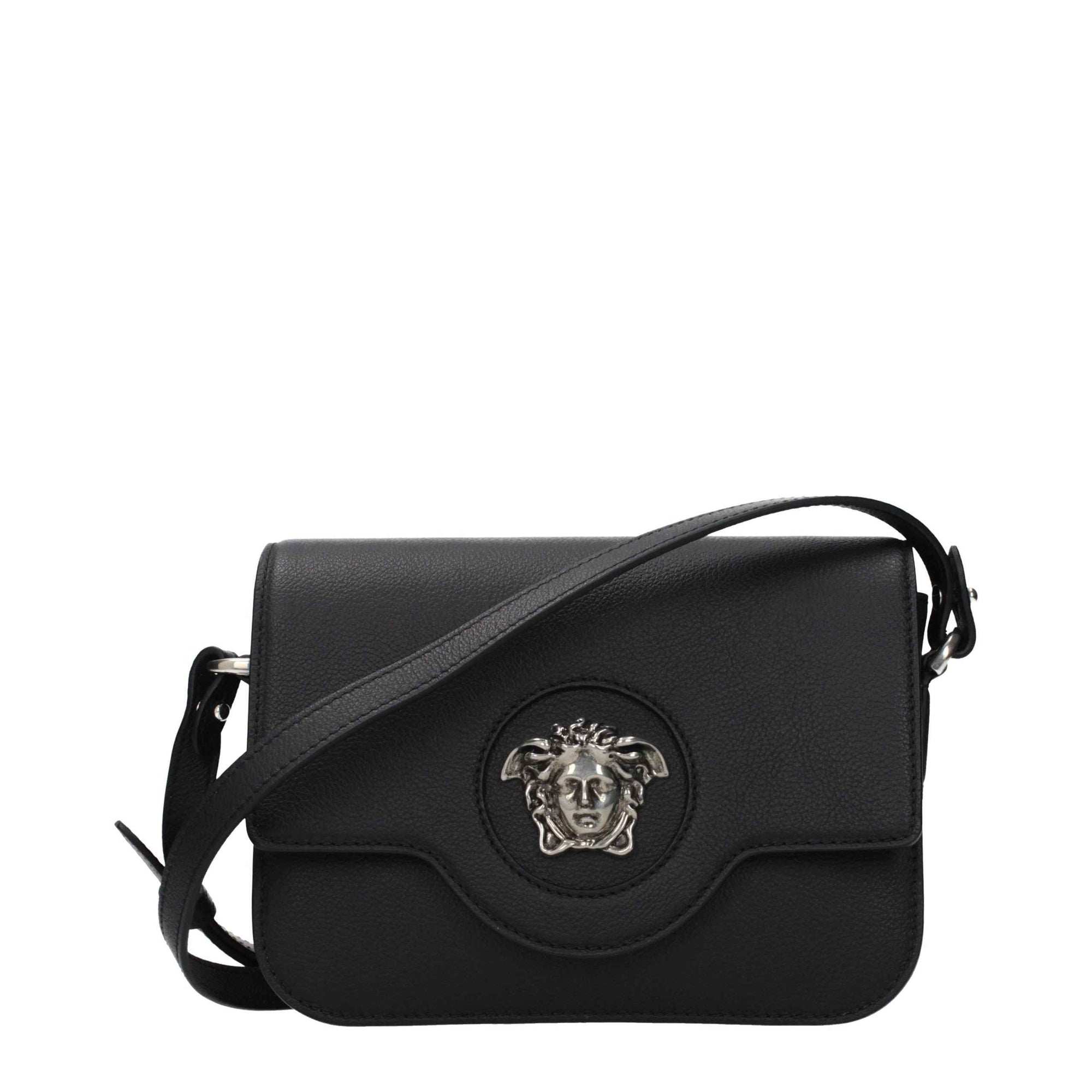 Versace Black Leather Crossbody Bag