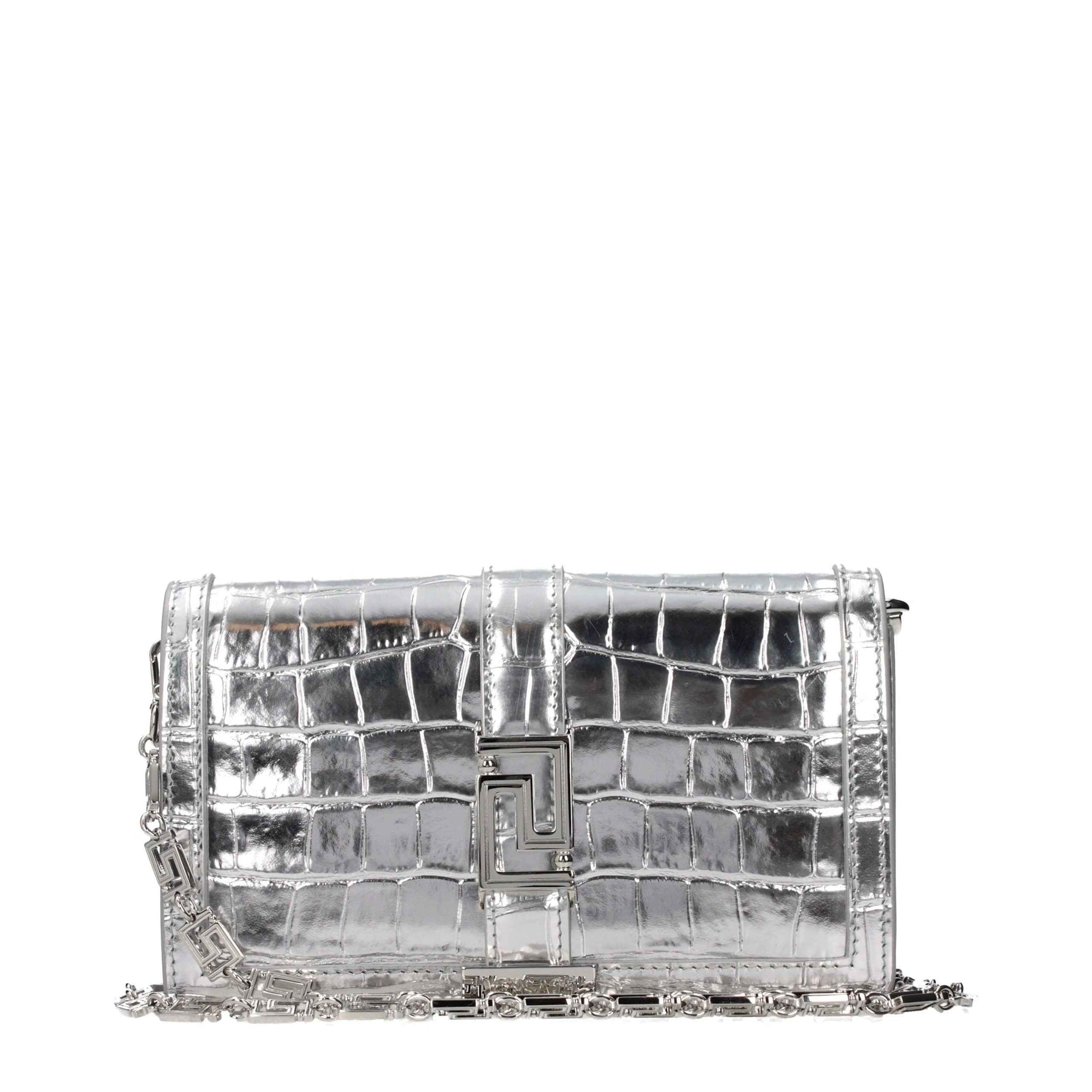 Versace Gray Leather Crossbody Bag