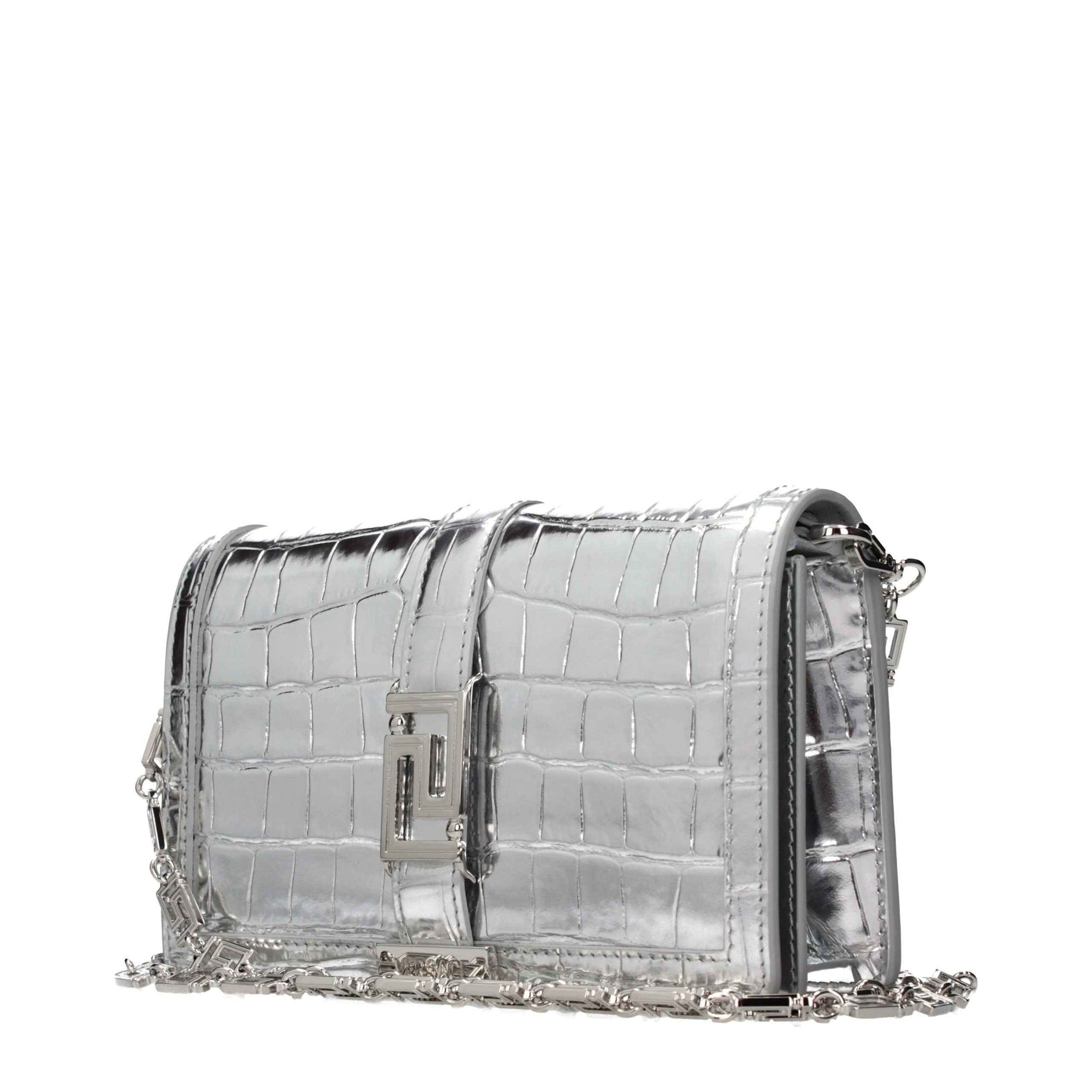 Versace Gray Leather Crossbody Bag