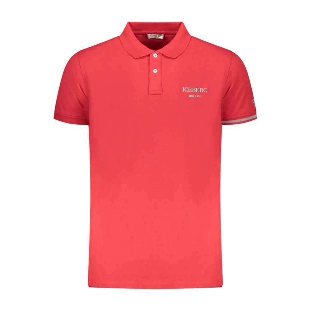 Iceberg Red Cotton Mens Polo Shirt