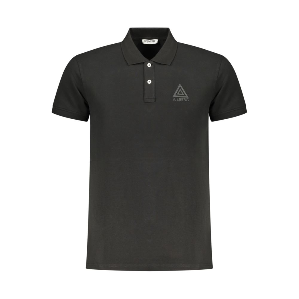 Iceberg Black Cotton Men Polo Shirt