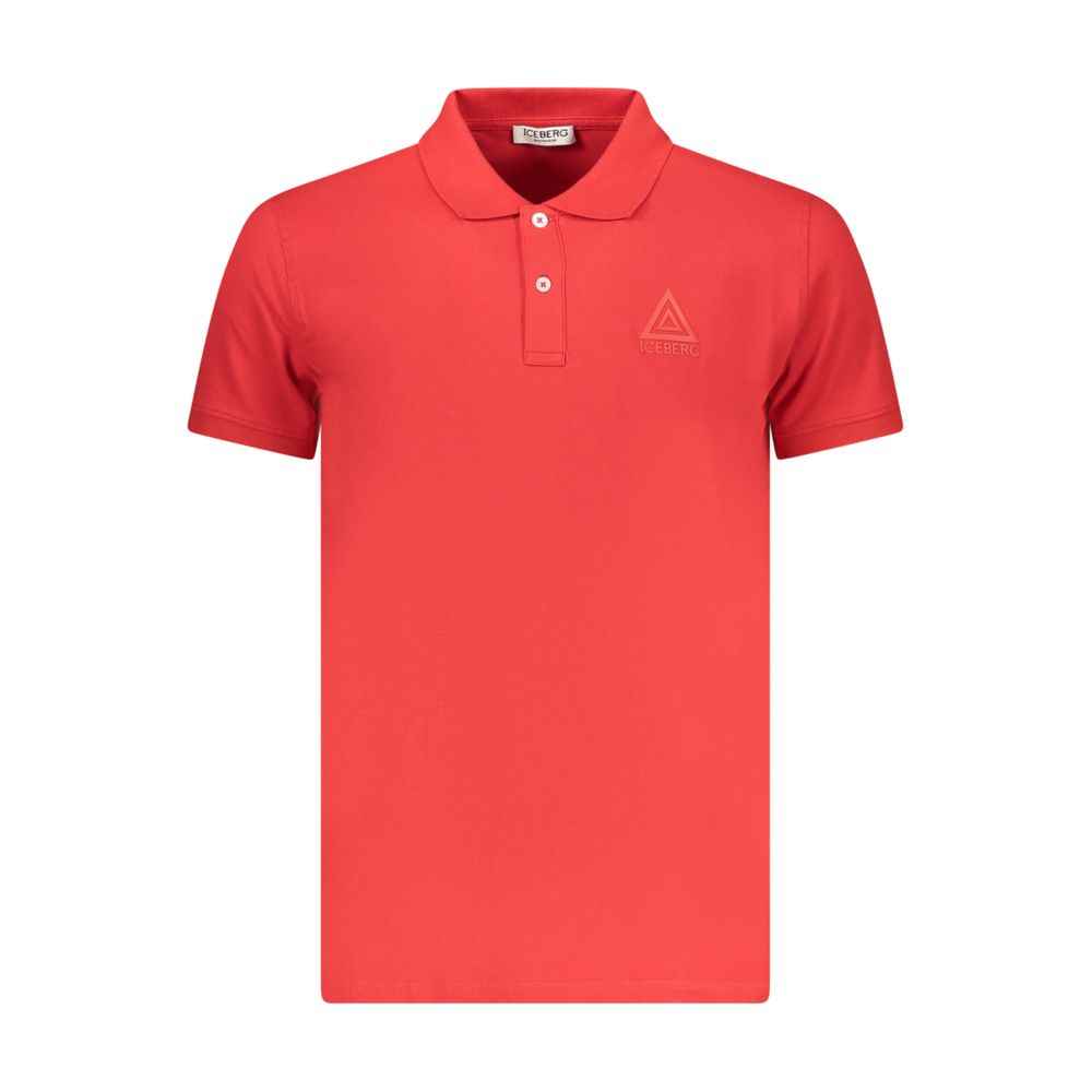 Iceberg Rosso Cotton Mens Polo Shirt