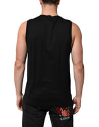 Dolce & Gabbana Black Cotton Sleeveless Men Tank Top T-shirt