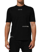 Dolce & Gabbana Black Statement Cotton Crew Neck Men T-shirt