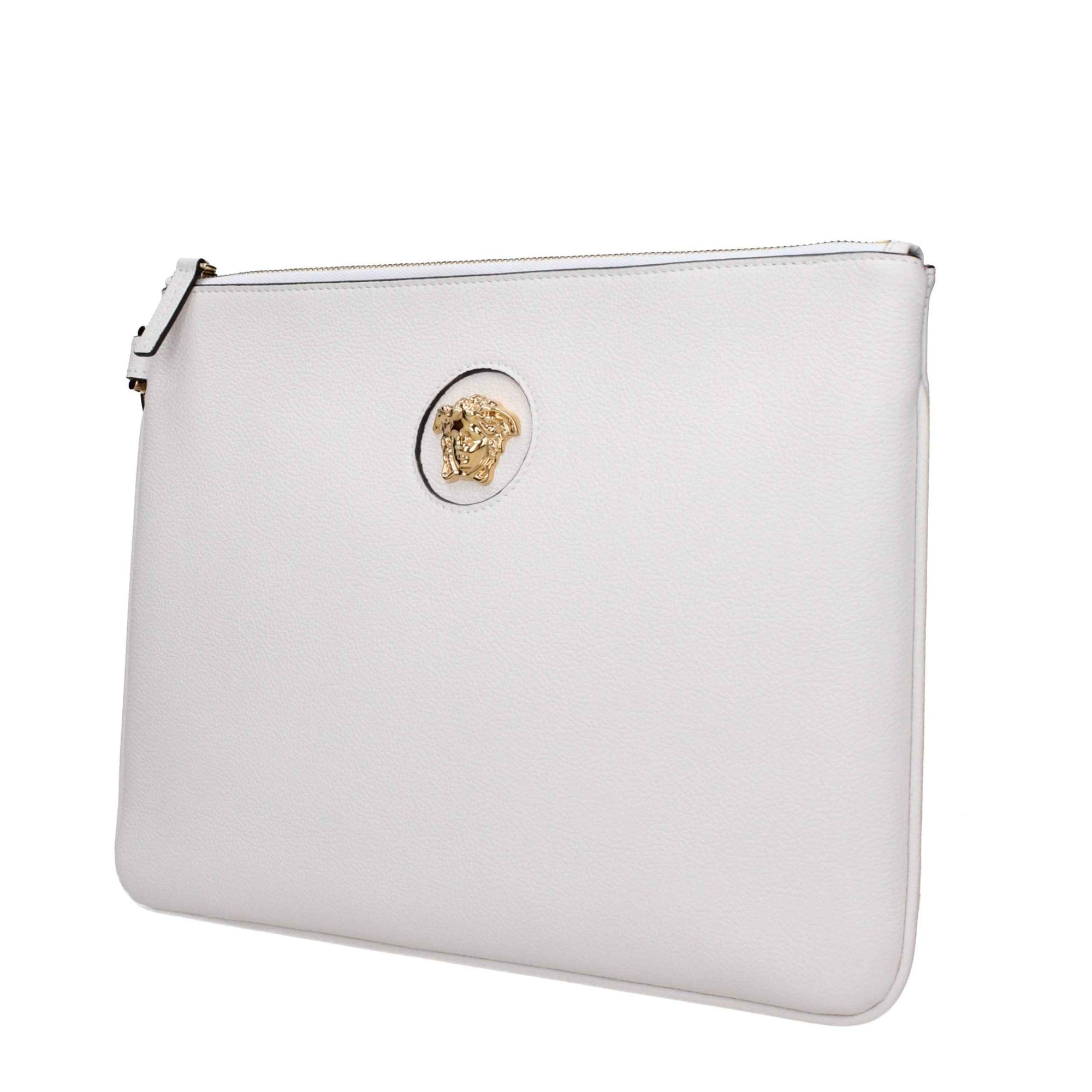 Versace White Leather Clutch Bag