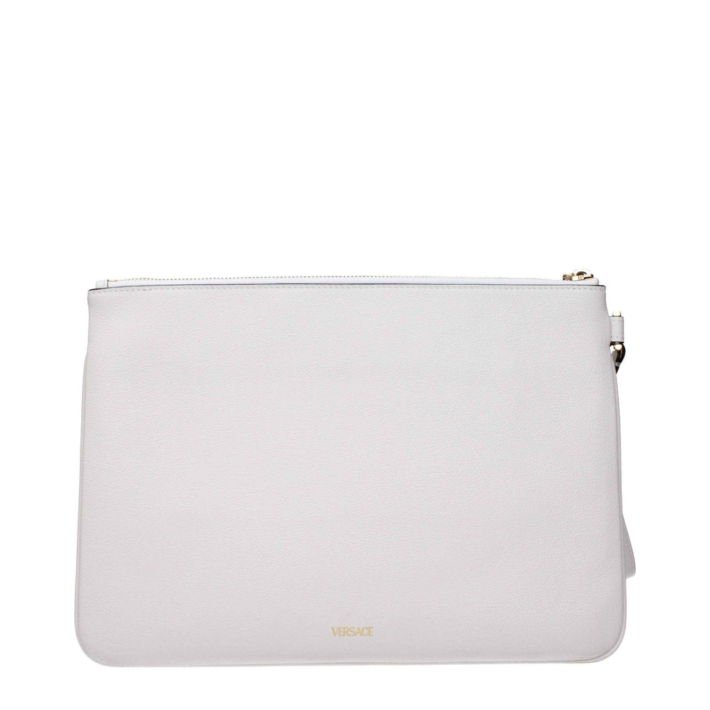 Versace White Leather Clutch Bag