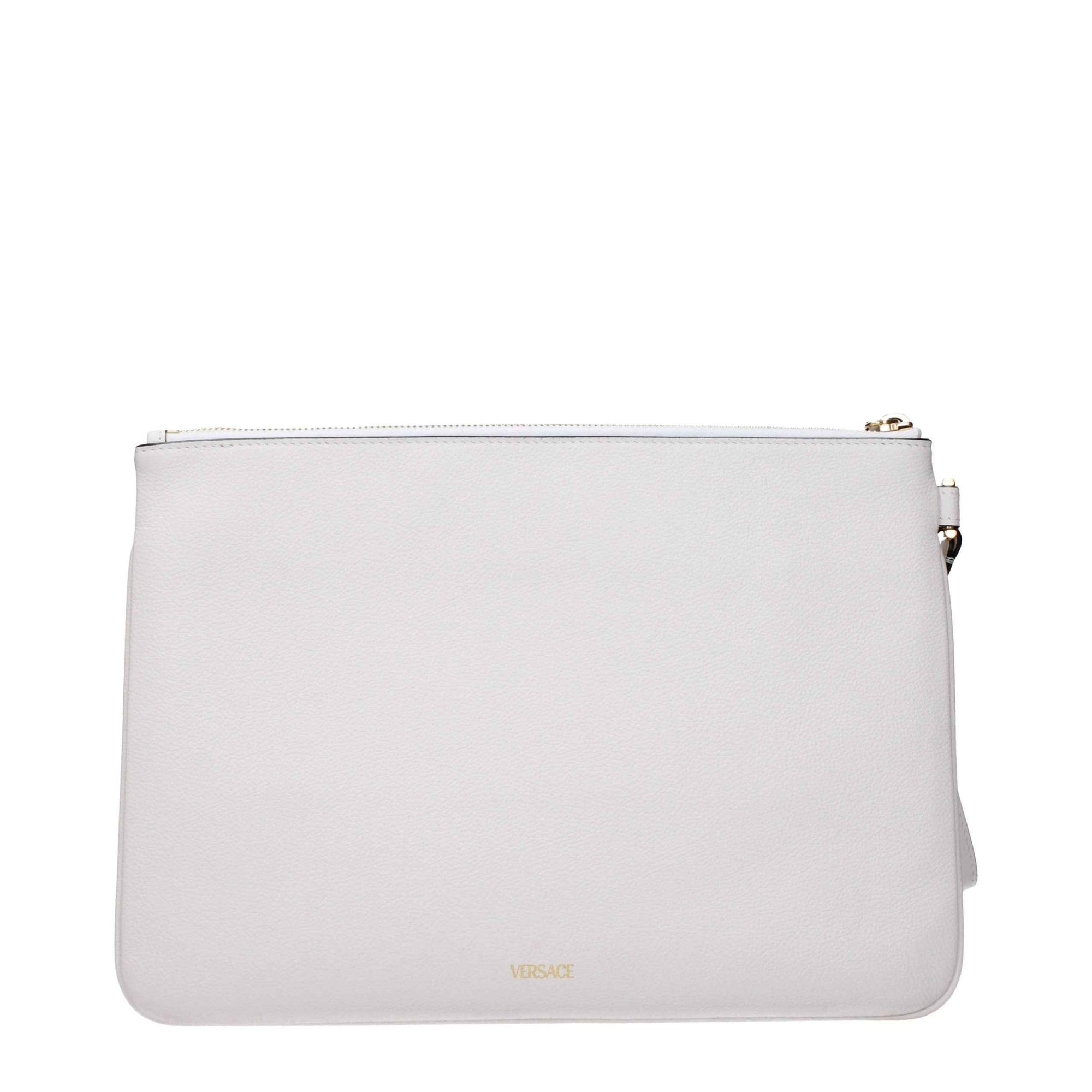Versace White Leather Clutch Bag