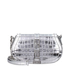 Versace Gray Leather Shoulder Bag