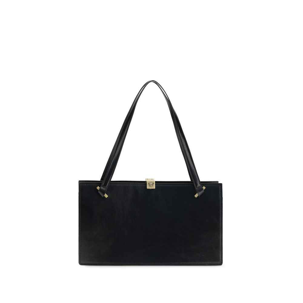 Versace Black Calf Leather Bos Taurus Shoulder Bag