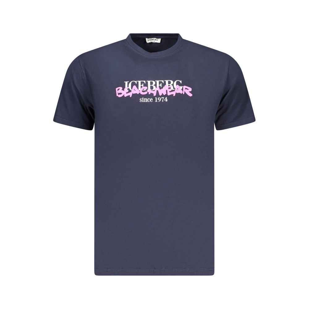 Iceberg Neon Blue Cotton Mens T-Shirt