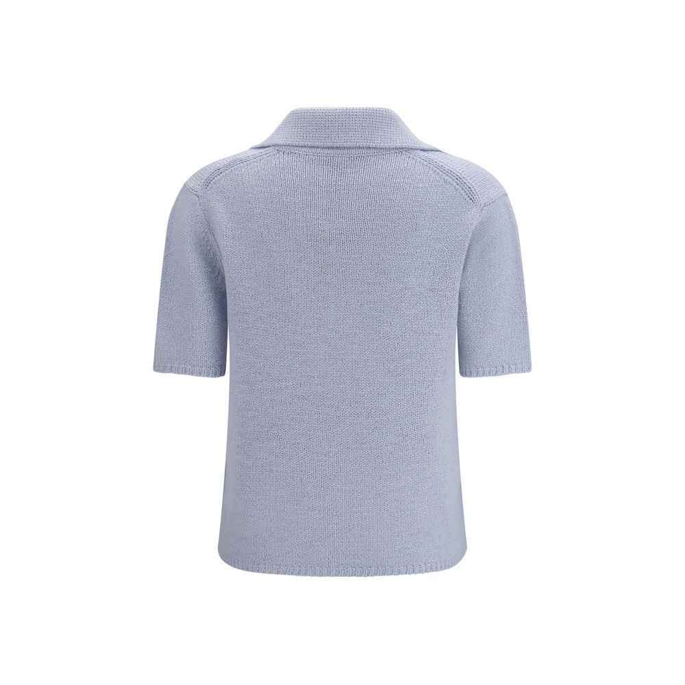 Gabriela Hearst Blue Cashmere Polo Shirt