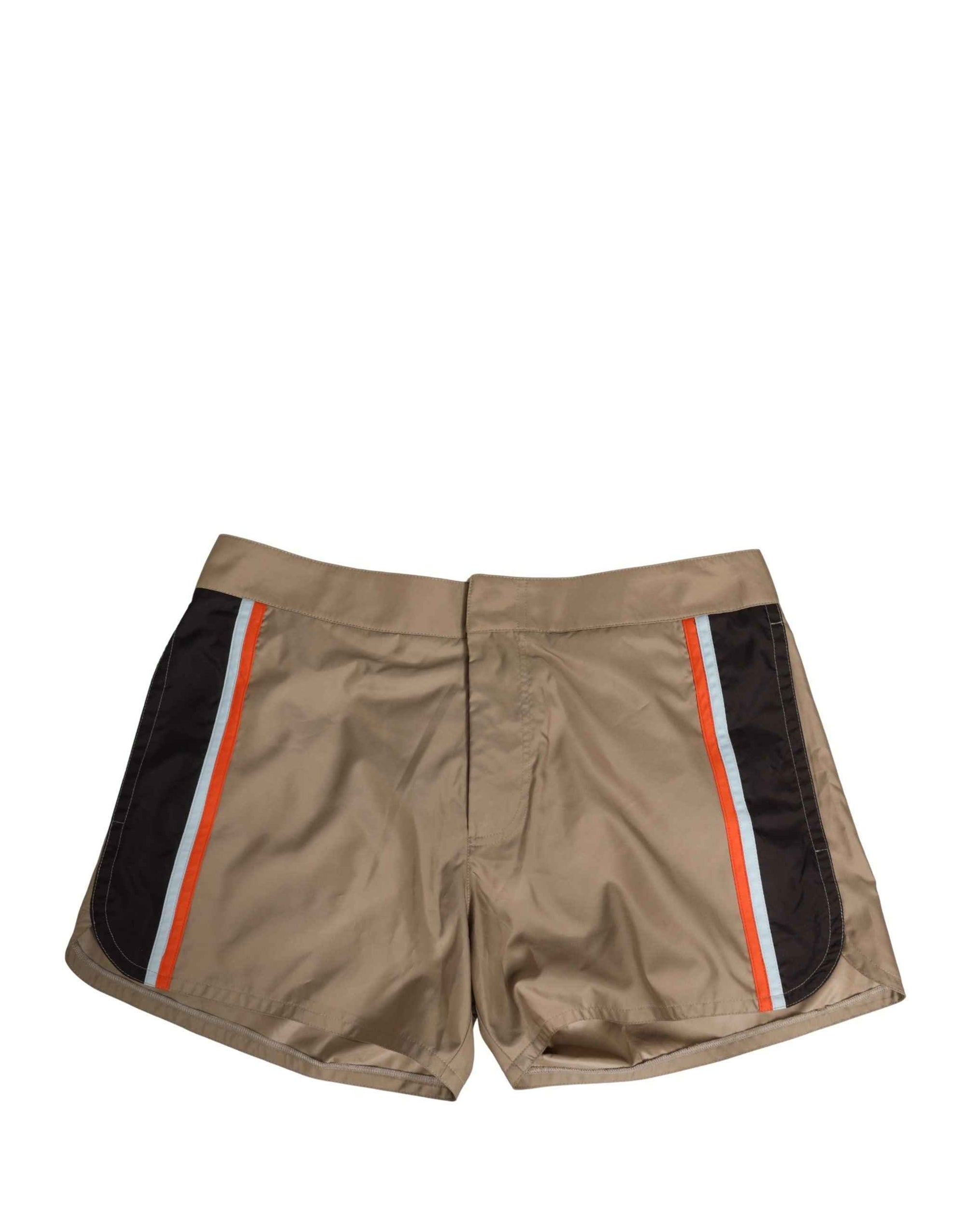 Dolce & Gabbana Brown Cotton Blend Mid Length Boxer Underwear