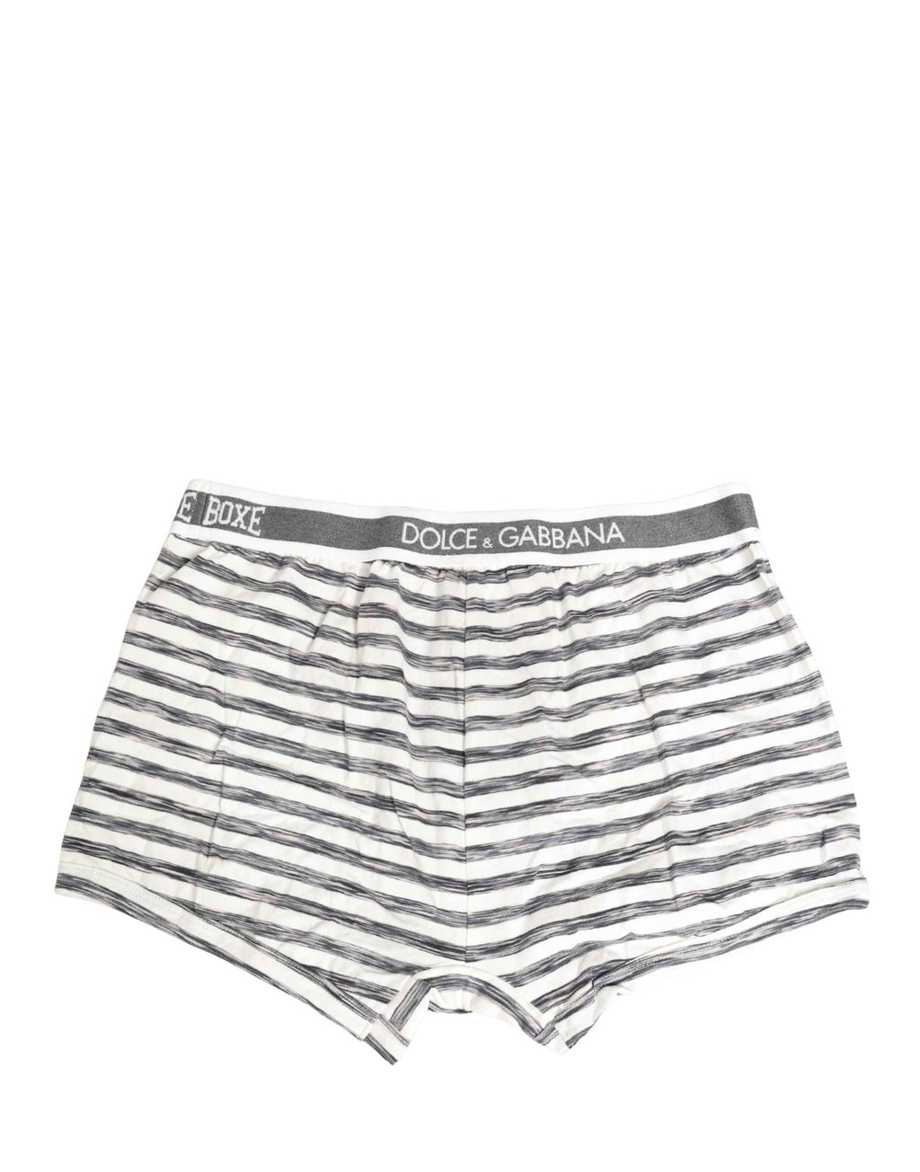 Dolce & Gabbana Gray White Stripes Men Regular Boxer Underwear