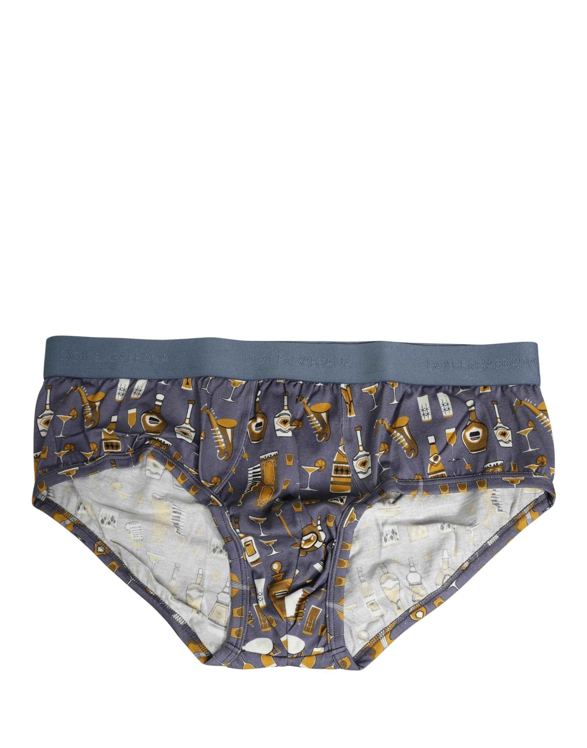 Dolce & Gabbana Gray Jazz Cocktail Men Brando Brief Underwear