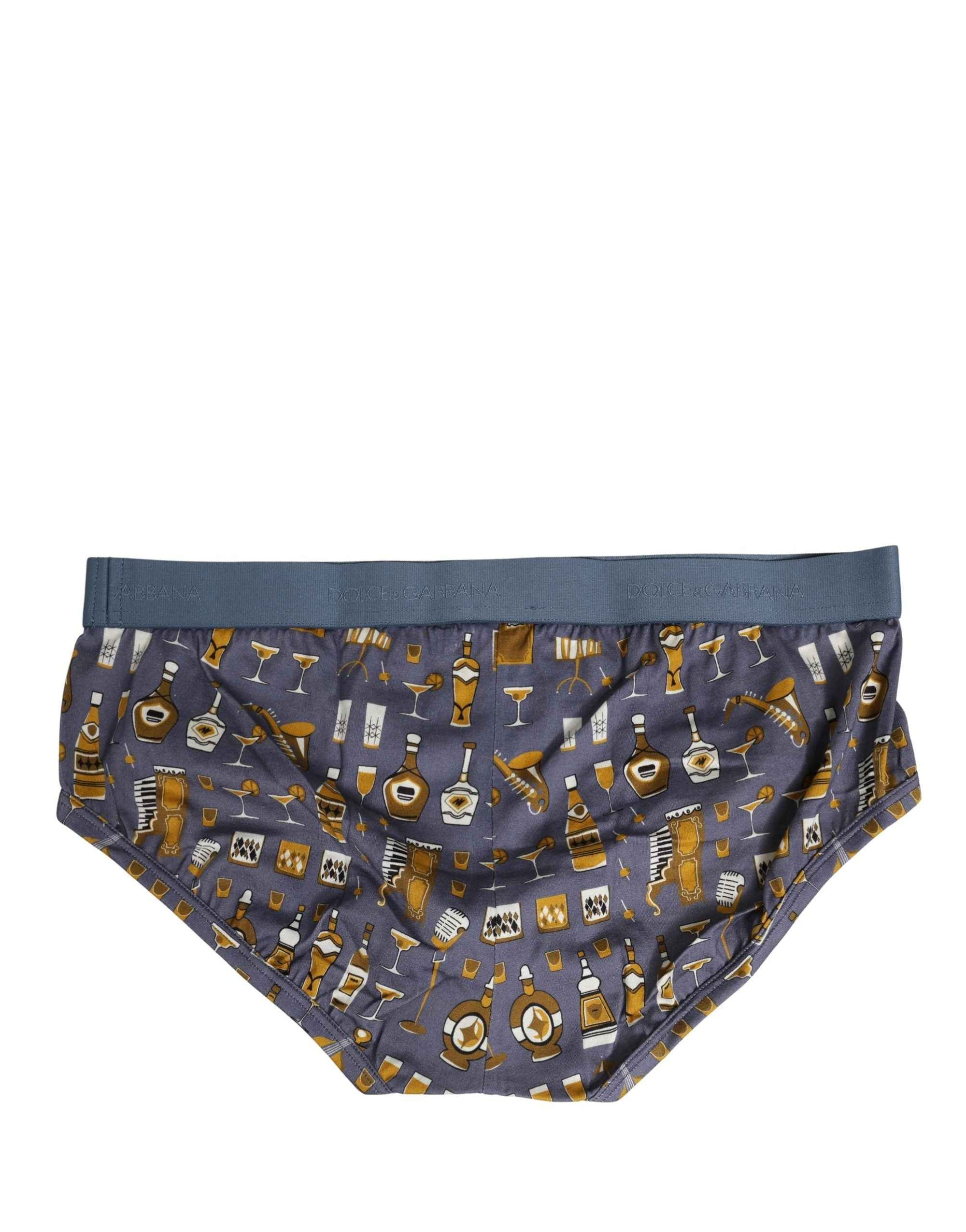 Dolce & Gabbana Gray Jazz Cocktail Men Brando Brief Underwear