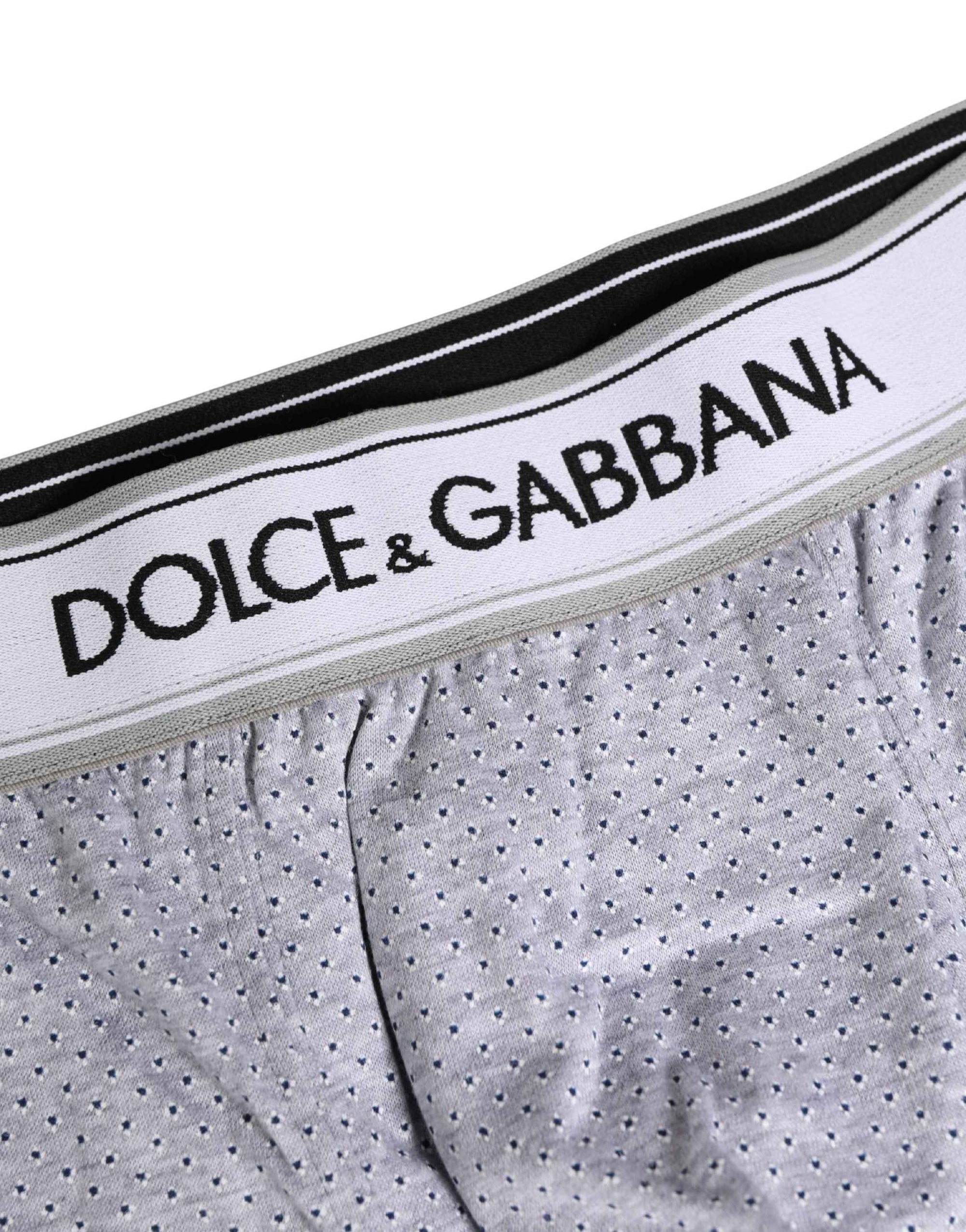 Dolce & Gabbana Gray Logo Cotton Men Regular Boxer Underwear