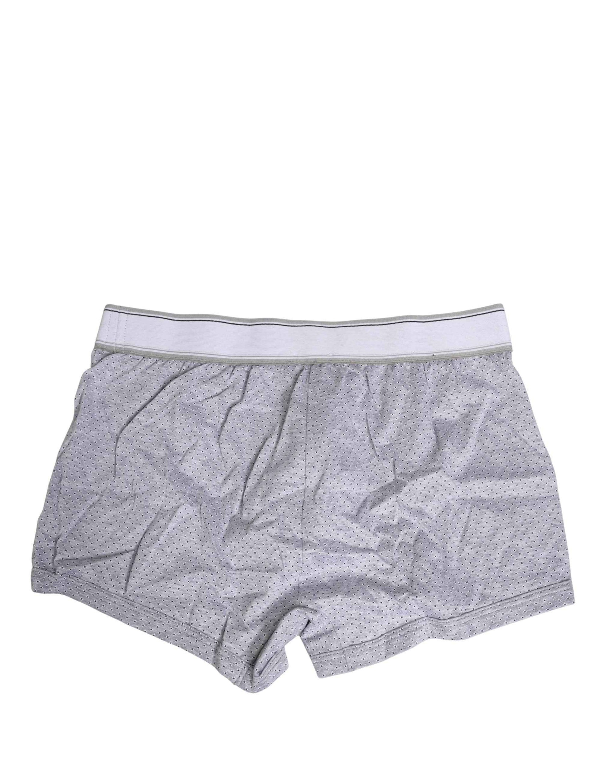 Dolce & Gabbana Gray Logo Cotton Men Regular Boxer Underwear