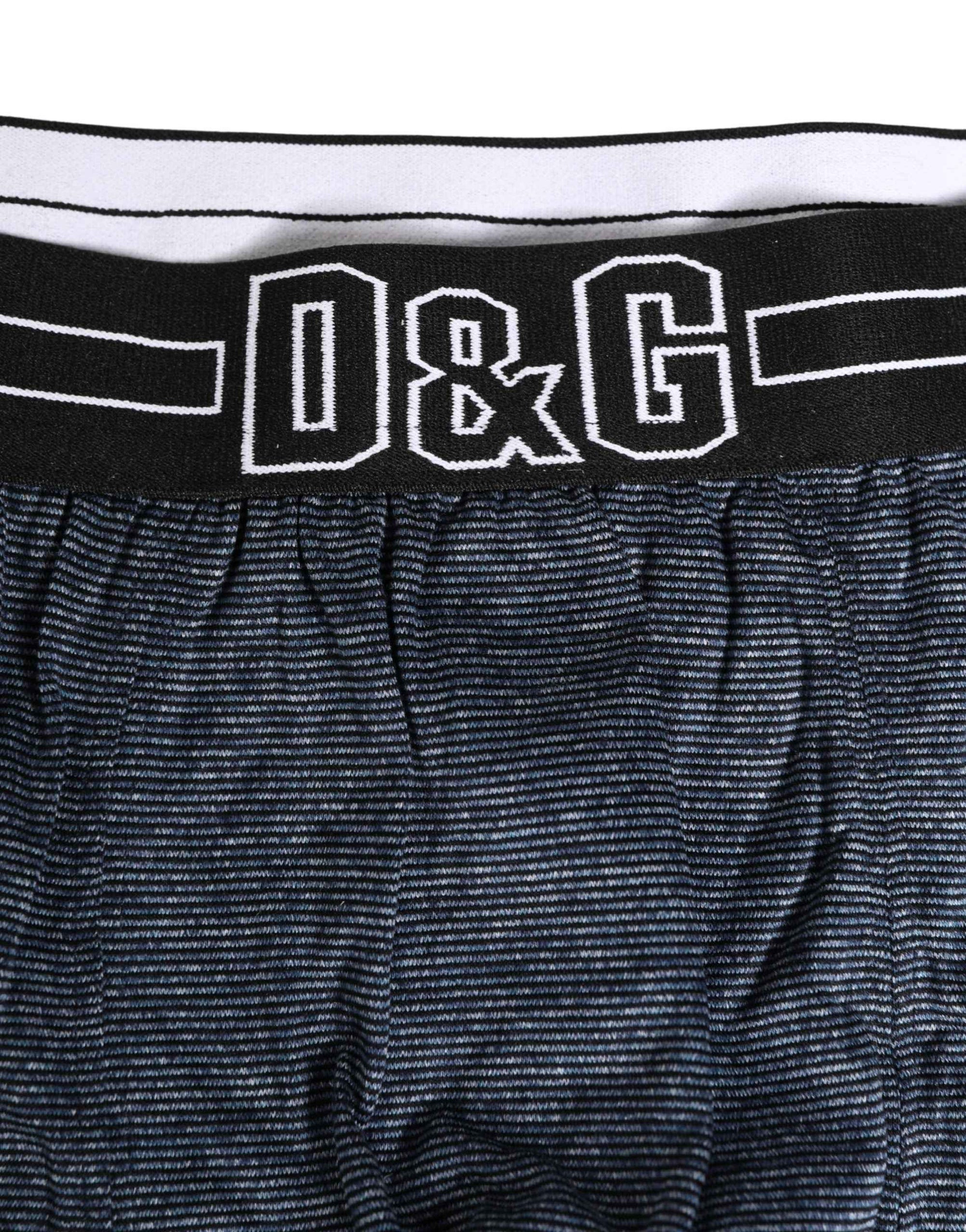 Dolce & Gabbana Dark Blue Logo Cotton Regular Boxer Underwear