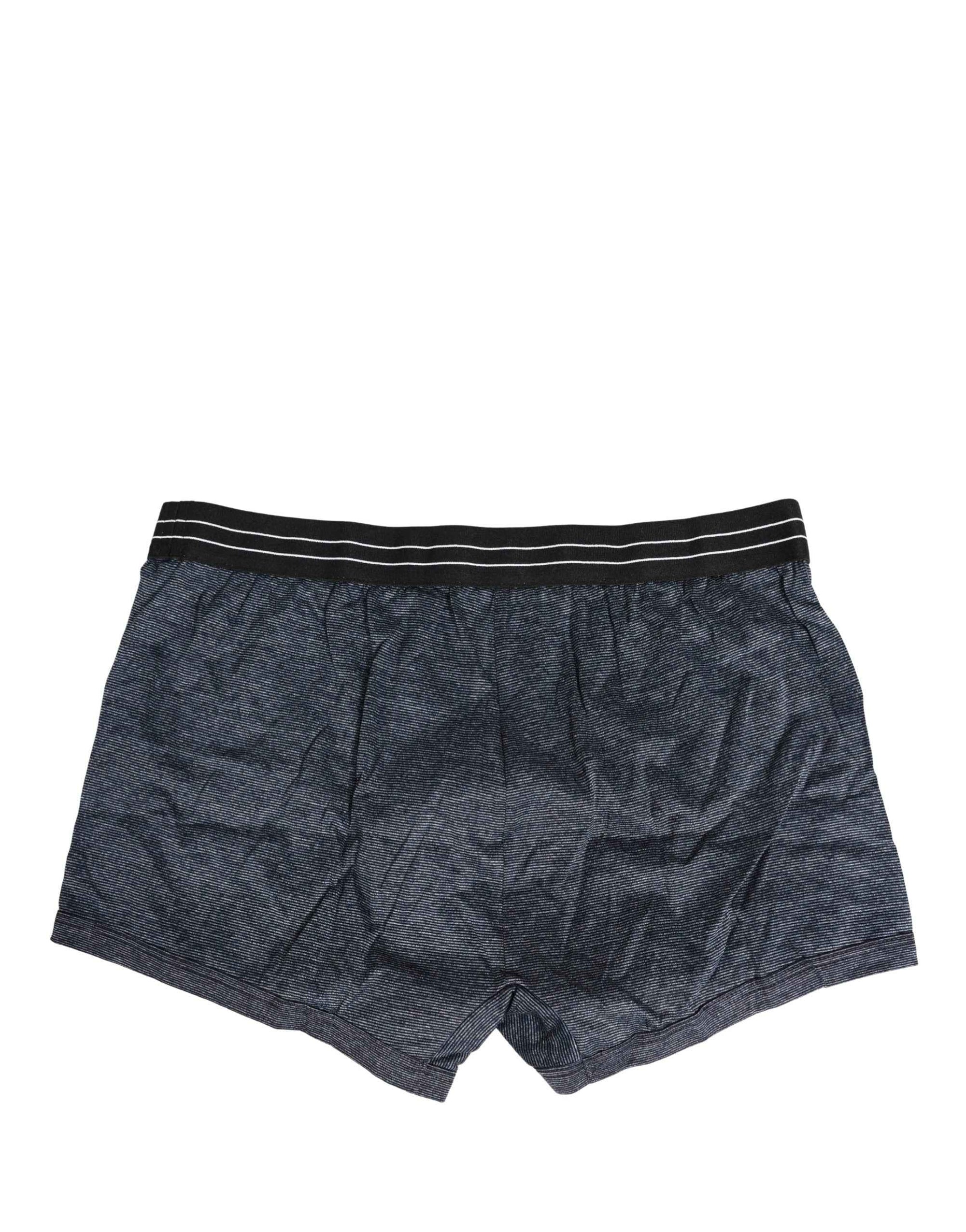 Dolce & Gabbana Dark Blue Logo Cotton Regular Boxer Underwear