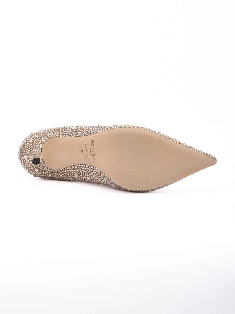 Jimmy Choo Light Bronze Crystal Love 85 Pumps