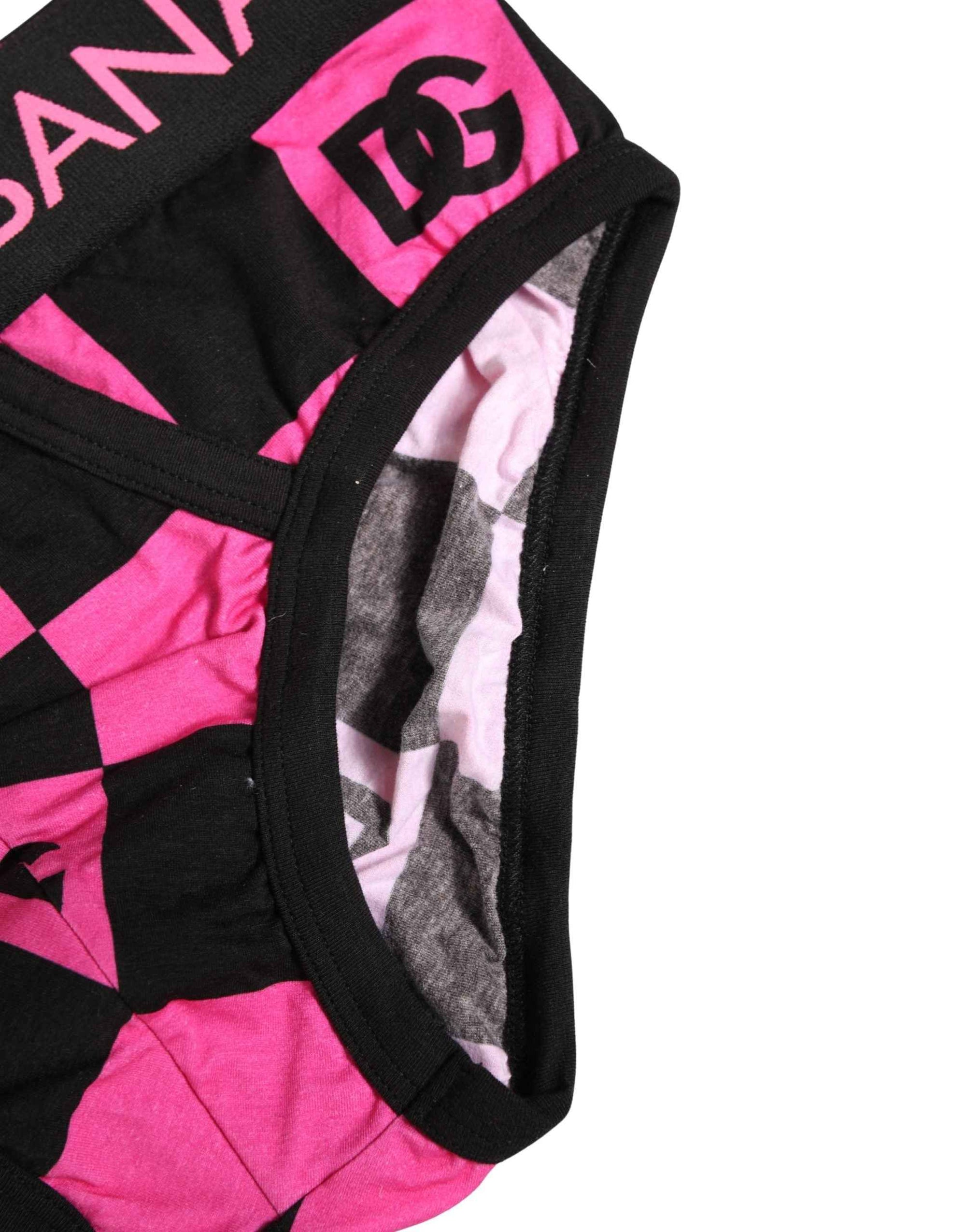 Dolce & Gabbana Black Pink Logo Cotton Brando Brief Underwear